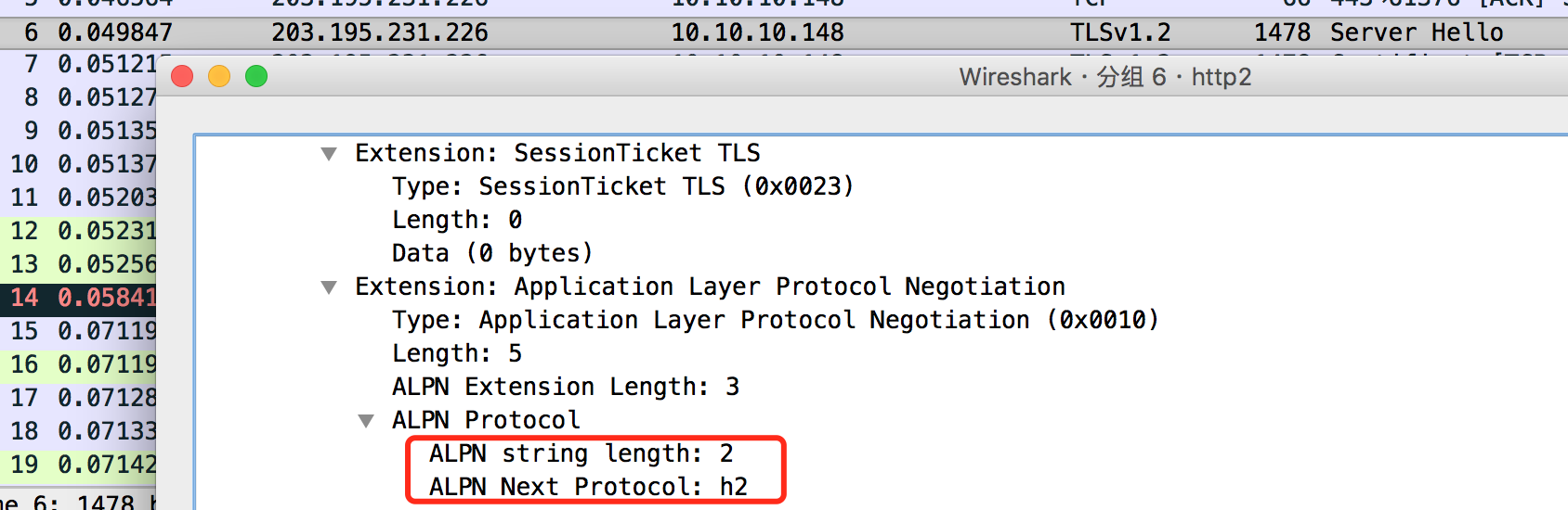 server hello中APLNAPLN